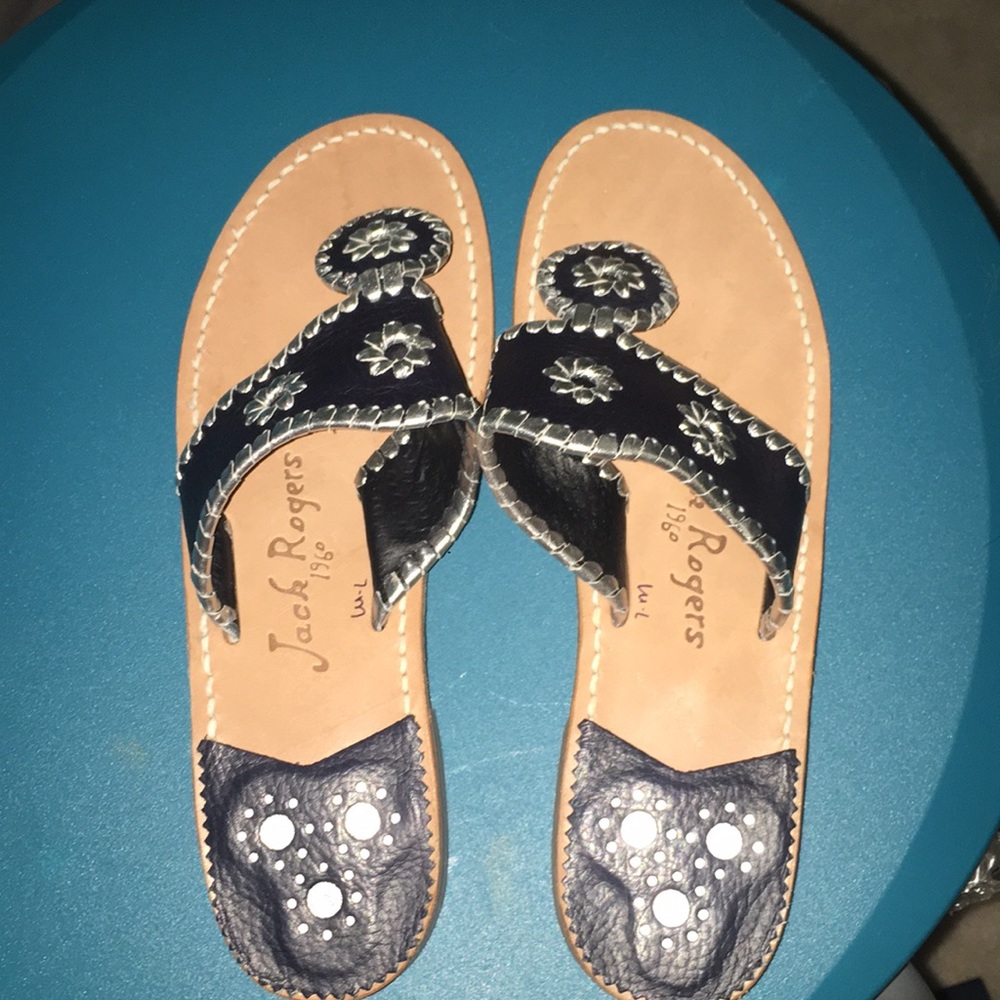 Navy & Silver Jack Rogers Sandals!